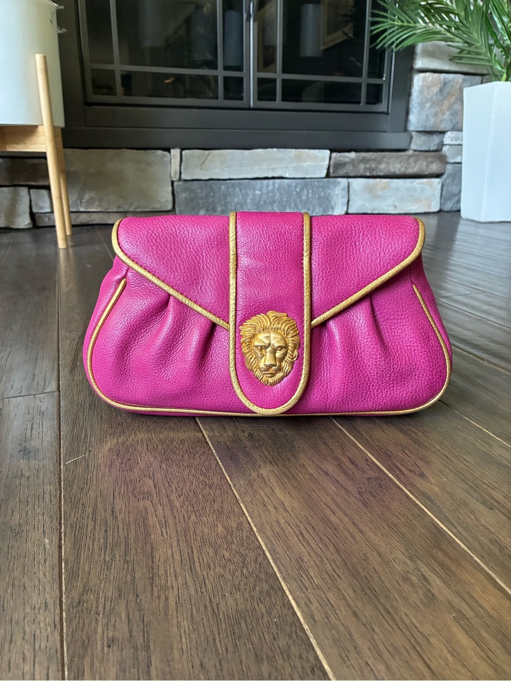 Dooney & Bourke x Hayden Panettiere Gold Plated Leather Clutch, Lim Ed Y2K, Rare - Picture 2 of 15